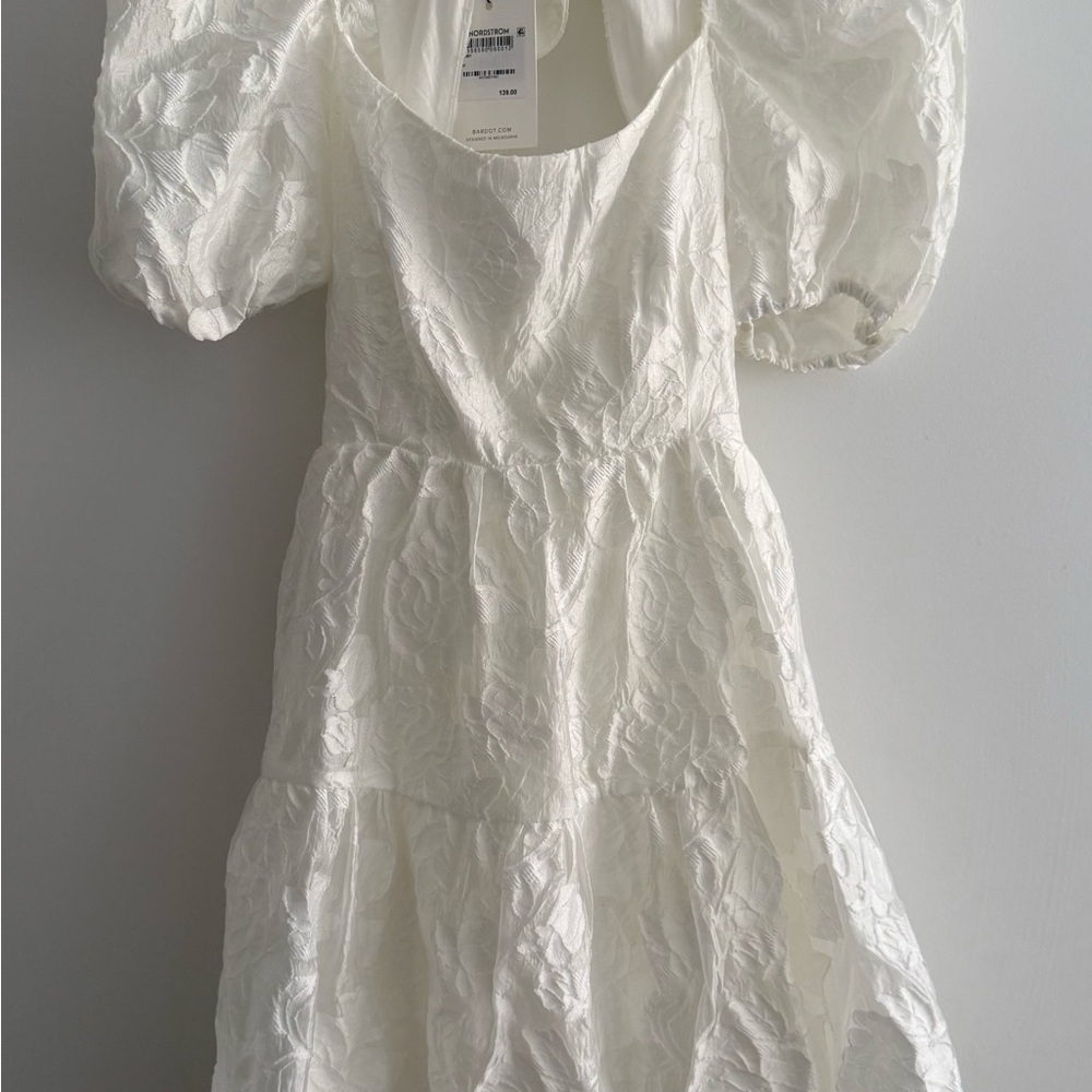 Nordstrom White Textured Mini Dress